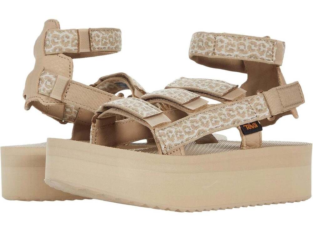 Teva Women's Flatform Mevia Sandals in Dorinda Sesame Multi 9 - Picture 2 of 10